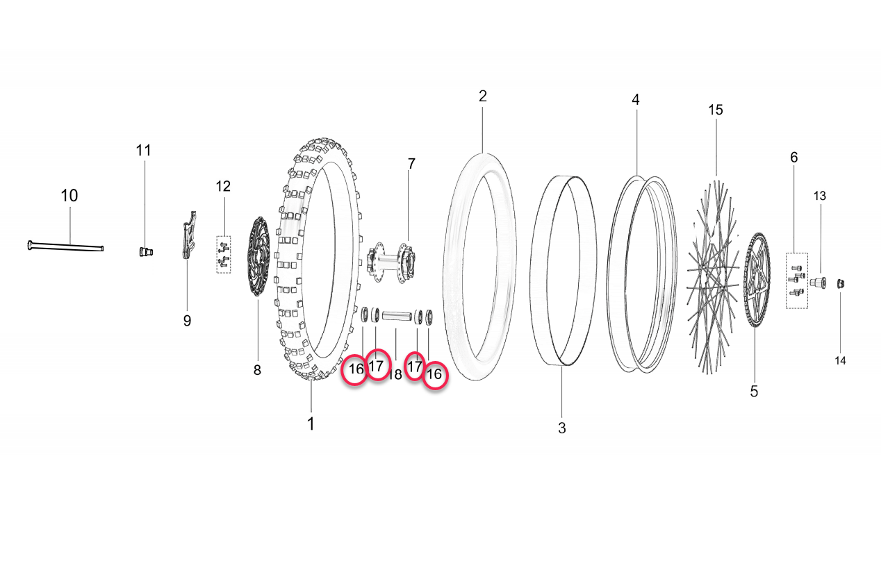 DirtyBike Bearing Kit Rear Wheel Surron LBX Talaria Sting