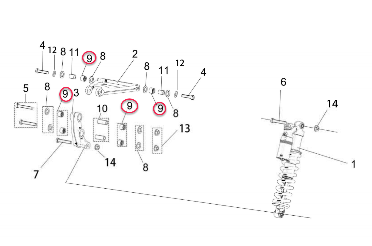 DirtyBike Bearing Kit Suspension Linkage Surron LBX