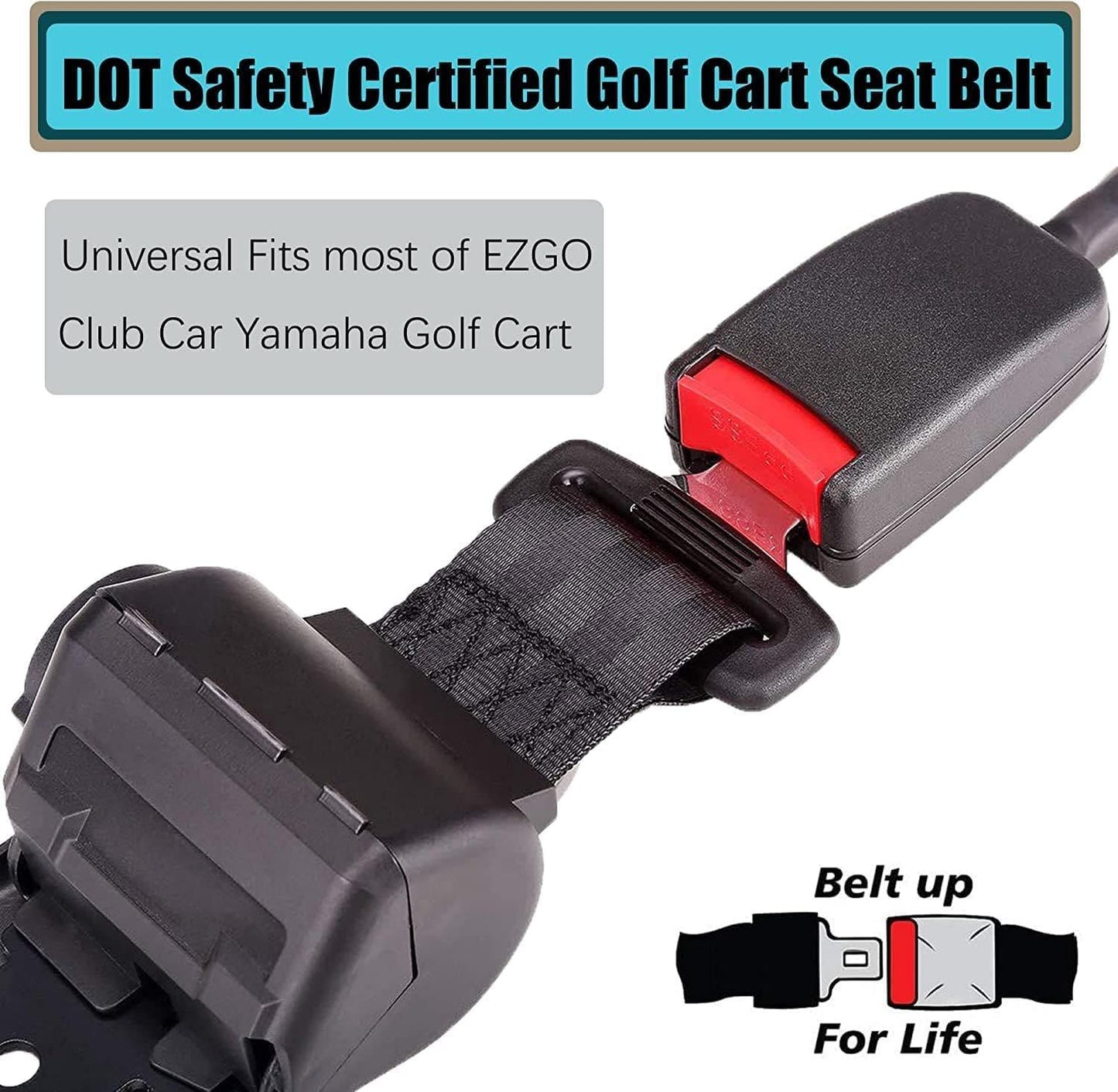 Golf Cart Seat Belts Universal Kit for Club Car EZGO Yamaha