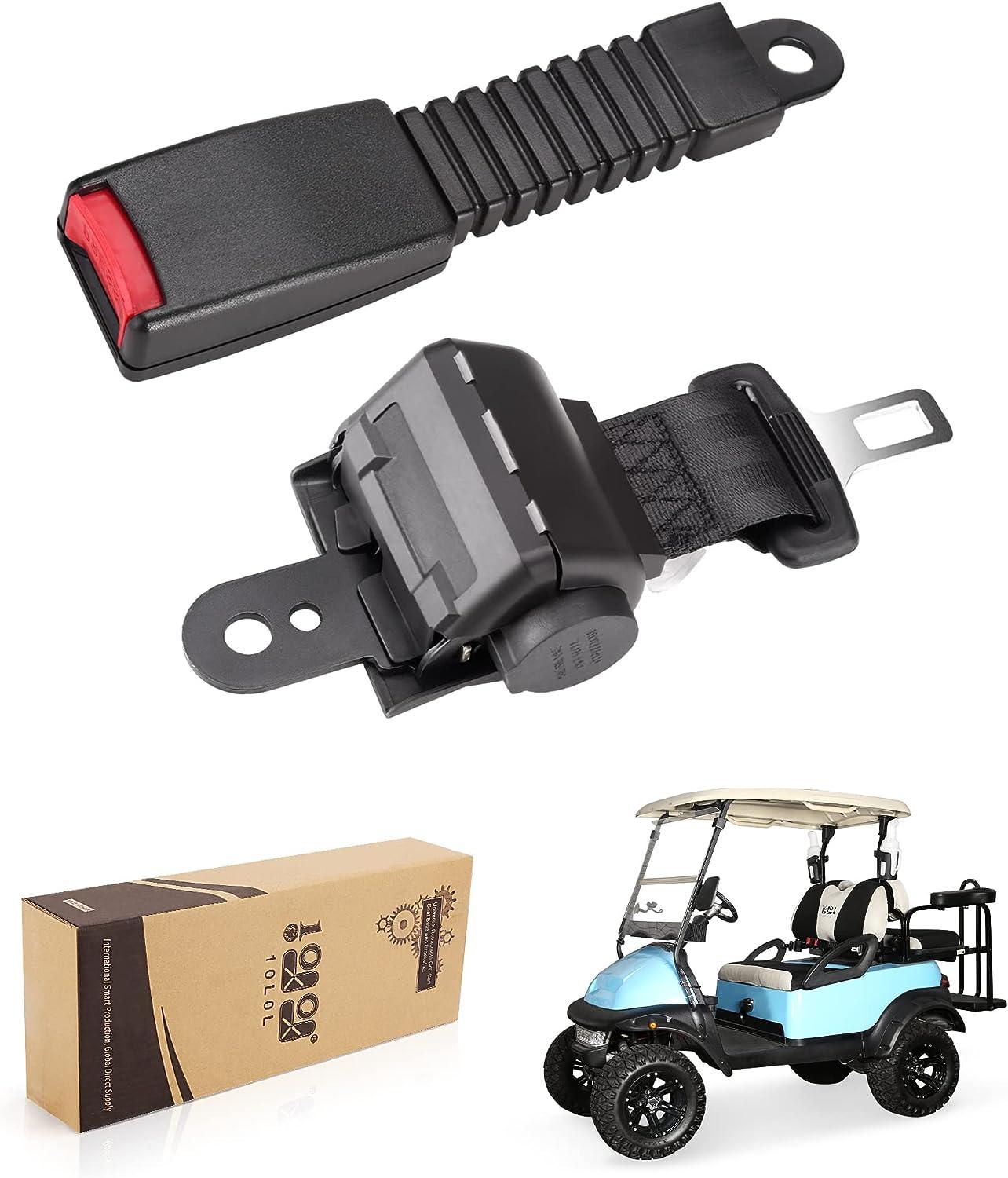 Universal Retractable Front Rear Golf Cart Seat Belt Kit for EZGO, Yamaha, Club Car