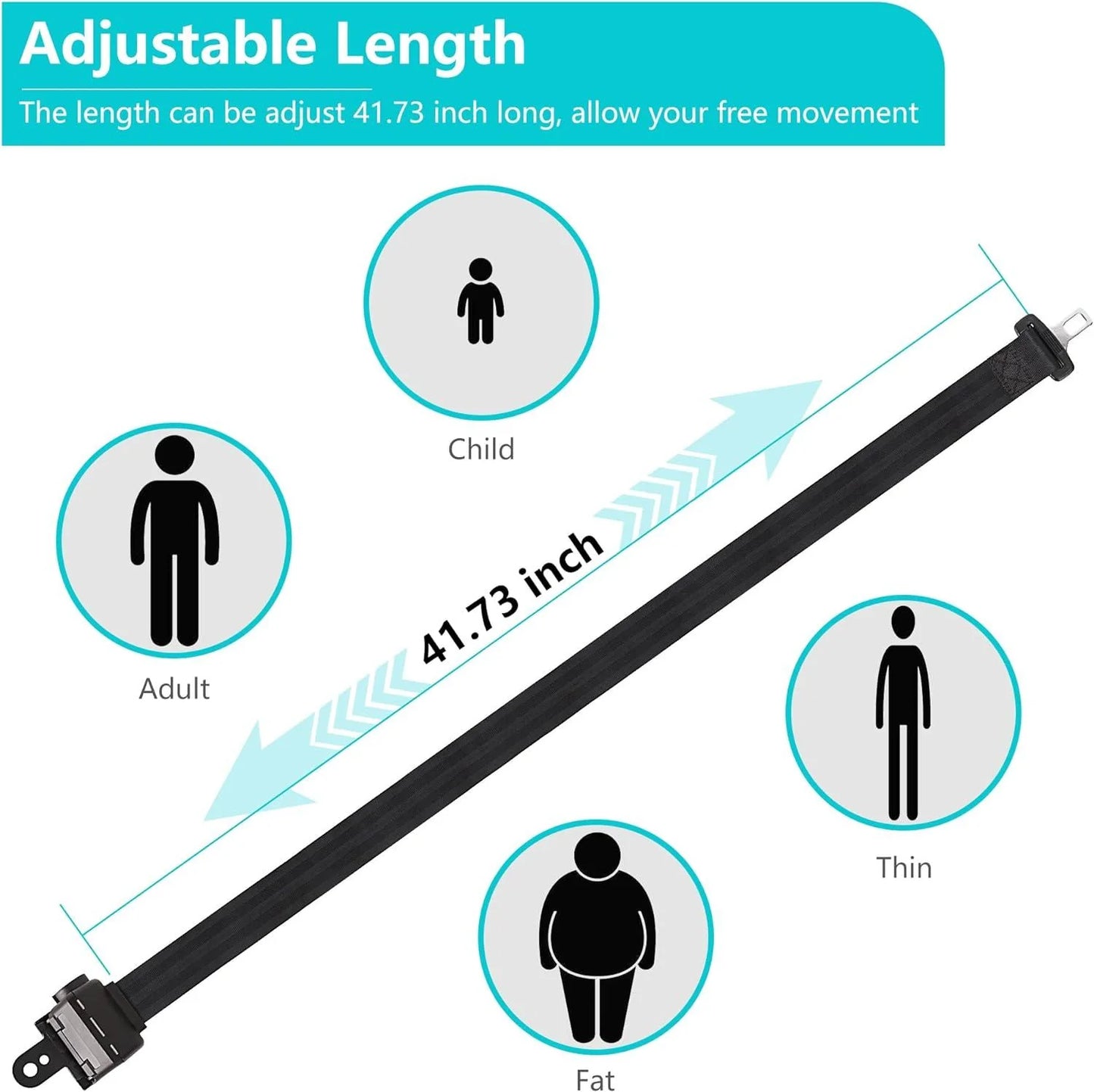 Universal Retractable Front Rear Golf Cart Seat Belt Kit for EZGO, Yamaha, Club Car